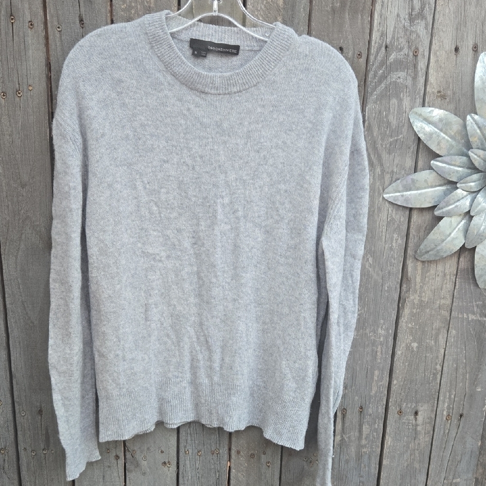 360 Cashmere Light Gray Crew Neck Sweater
